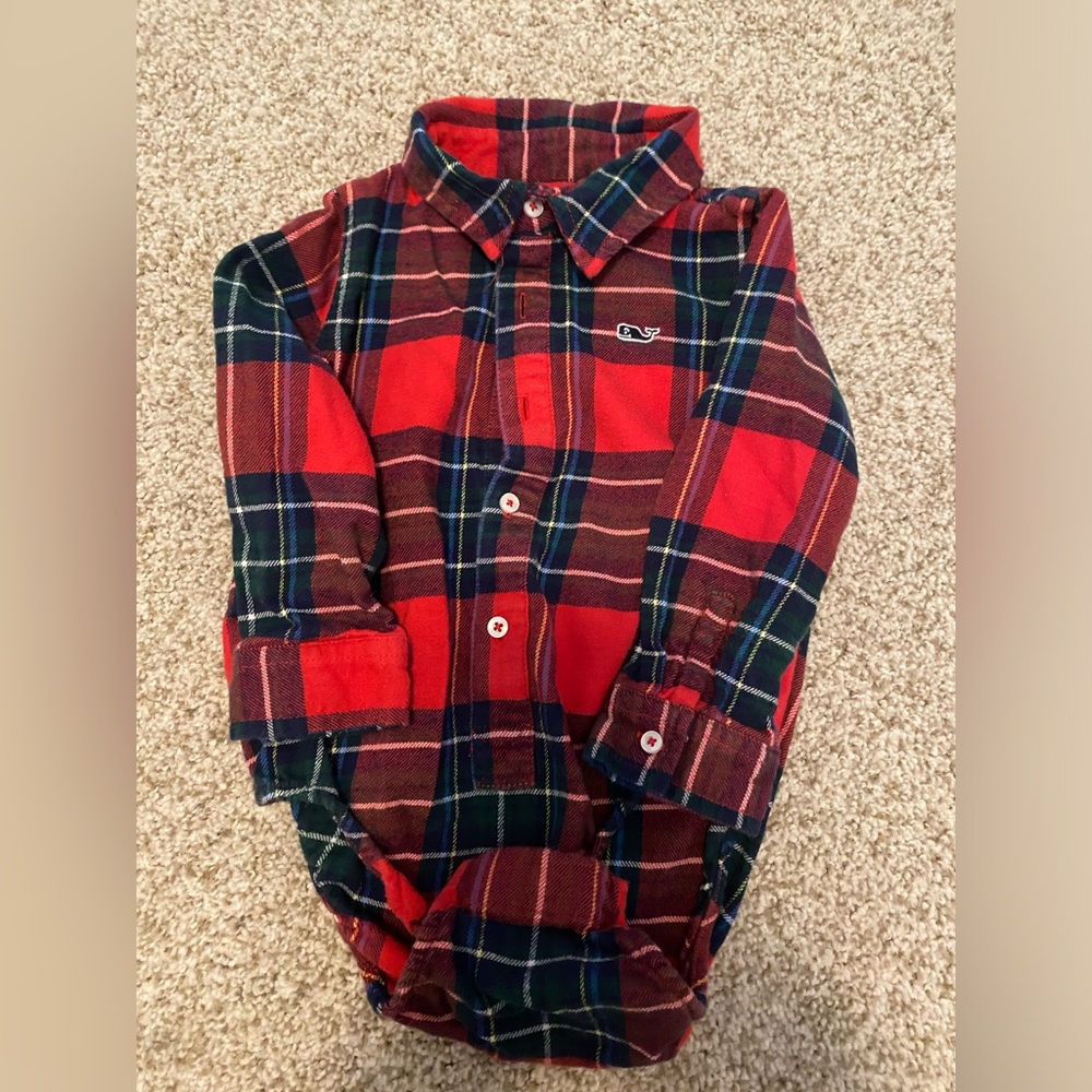 Vineyard Vines boys flannel bodysuit